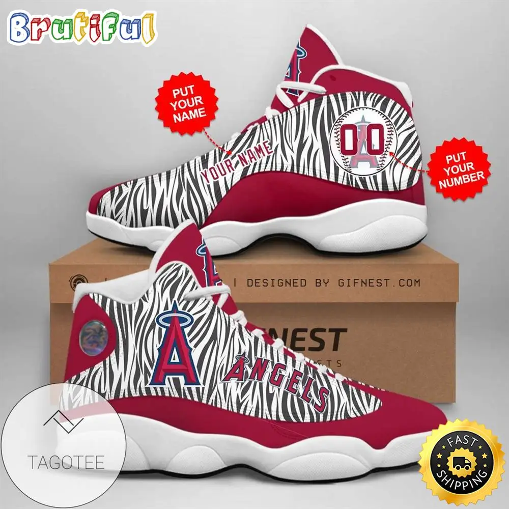 MLB Los Angeles Angels Custom Name Number Air Jordan 13 Shoes V3