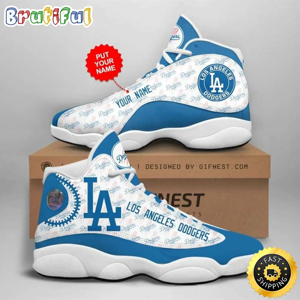 MLB Los Angeles Dodgers Custom Name Air Jordan 13 Shoes V2