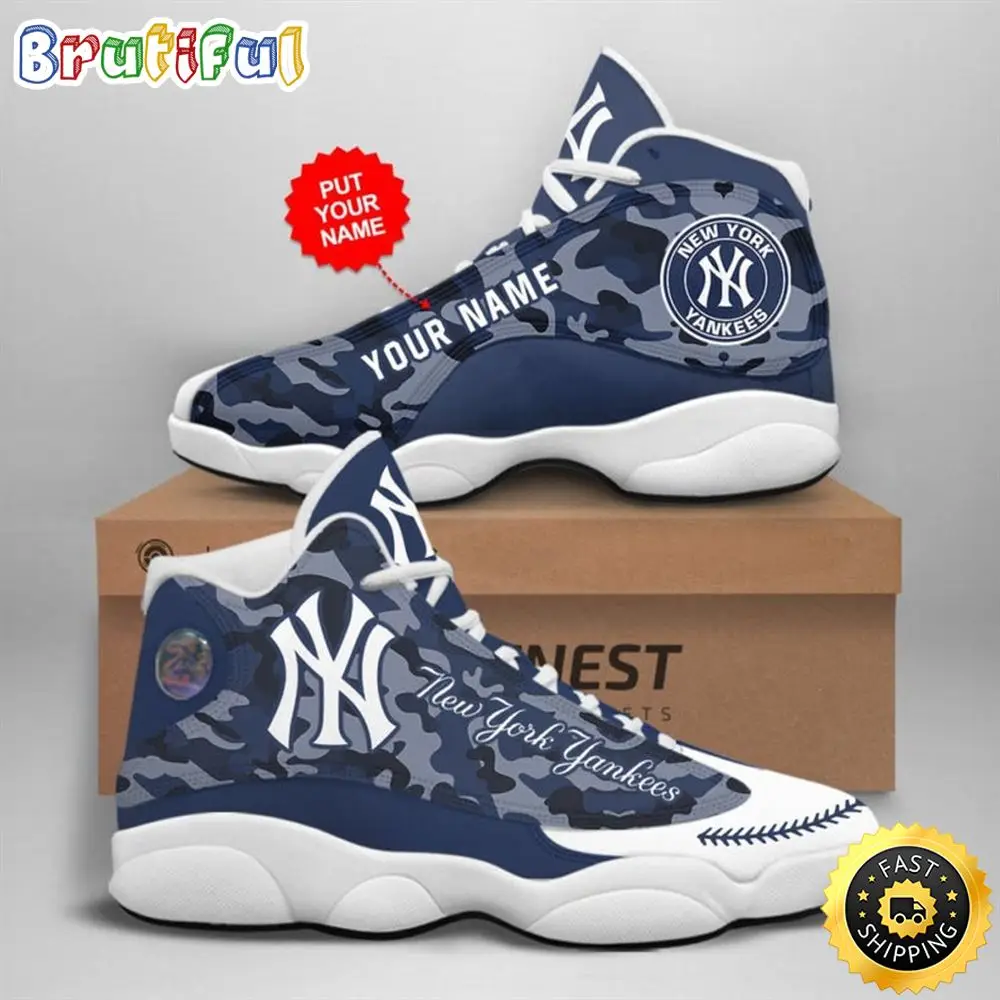 MLB New York Yankees Custom Name Air Jordan 13 Shoes V16 MLB New York Yankees Custom Name Air Jordan 13 Shoes V16 - Image 1
