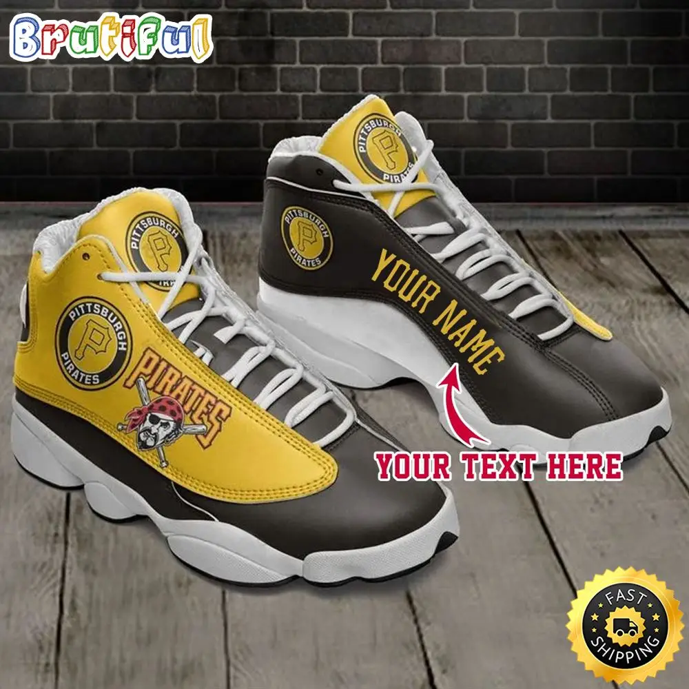 MLB Pittsburgh Pirates Custom Name Air Jordan 13 Shoes V5 MLB Pittsburgh Pirates Custom Name Air Jordan 13 Shoes V5 - Image 1