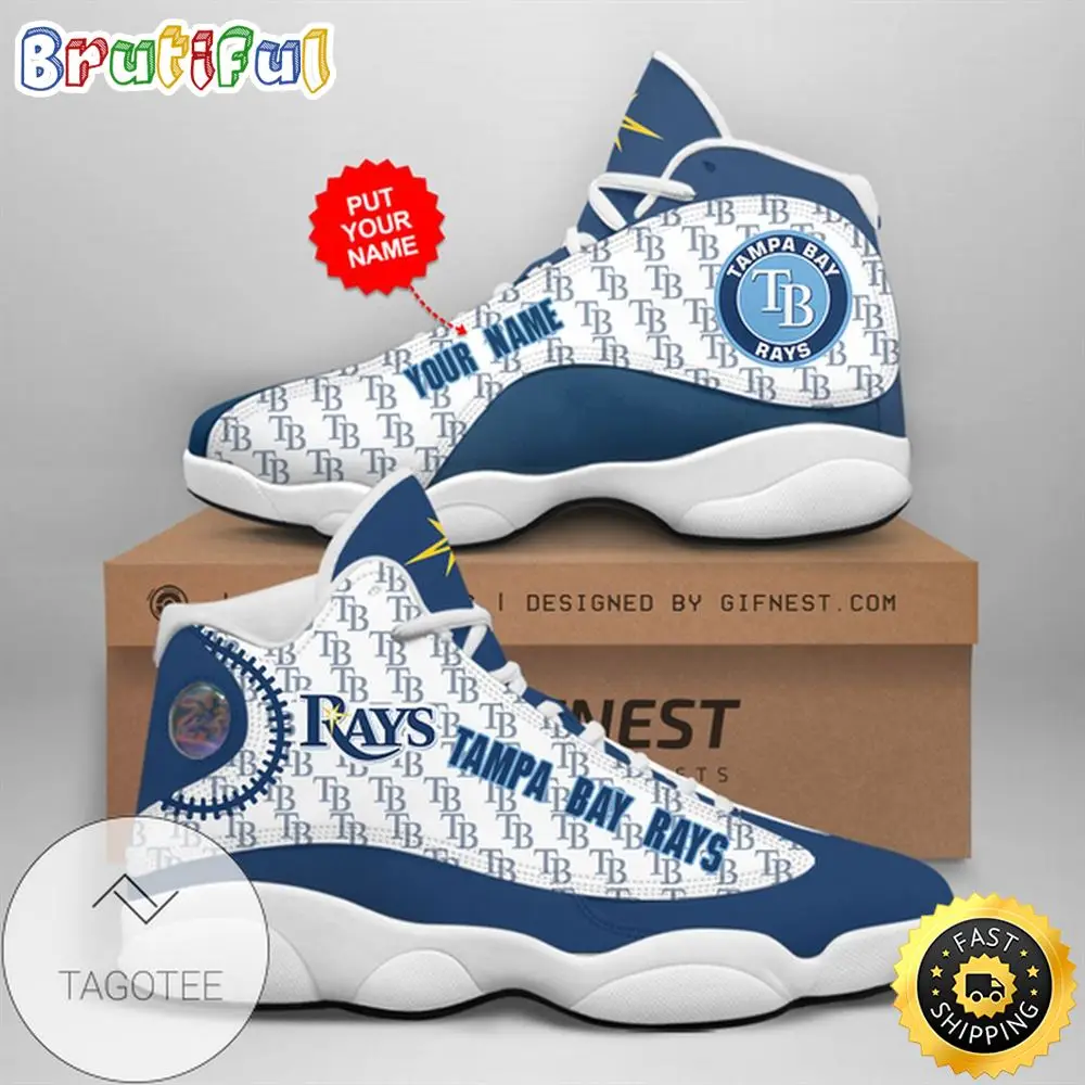 MLB Tampa Bay Rays Custom Name Air Jordan 13 Shoes V5 MLB Tampa Bay Rays Custom Name Air Jordan 13 Shoes V5 - Image 1
