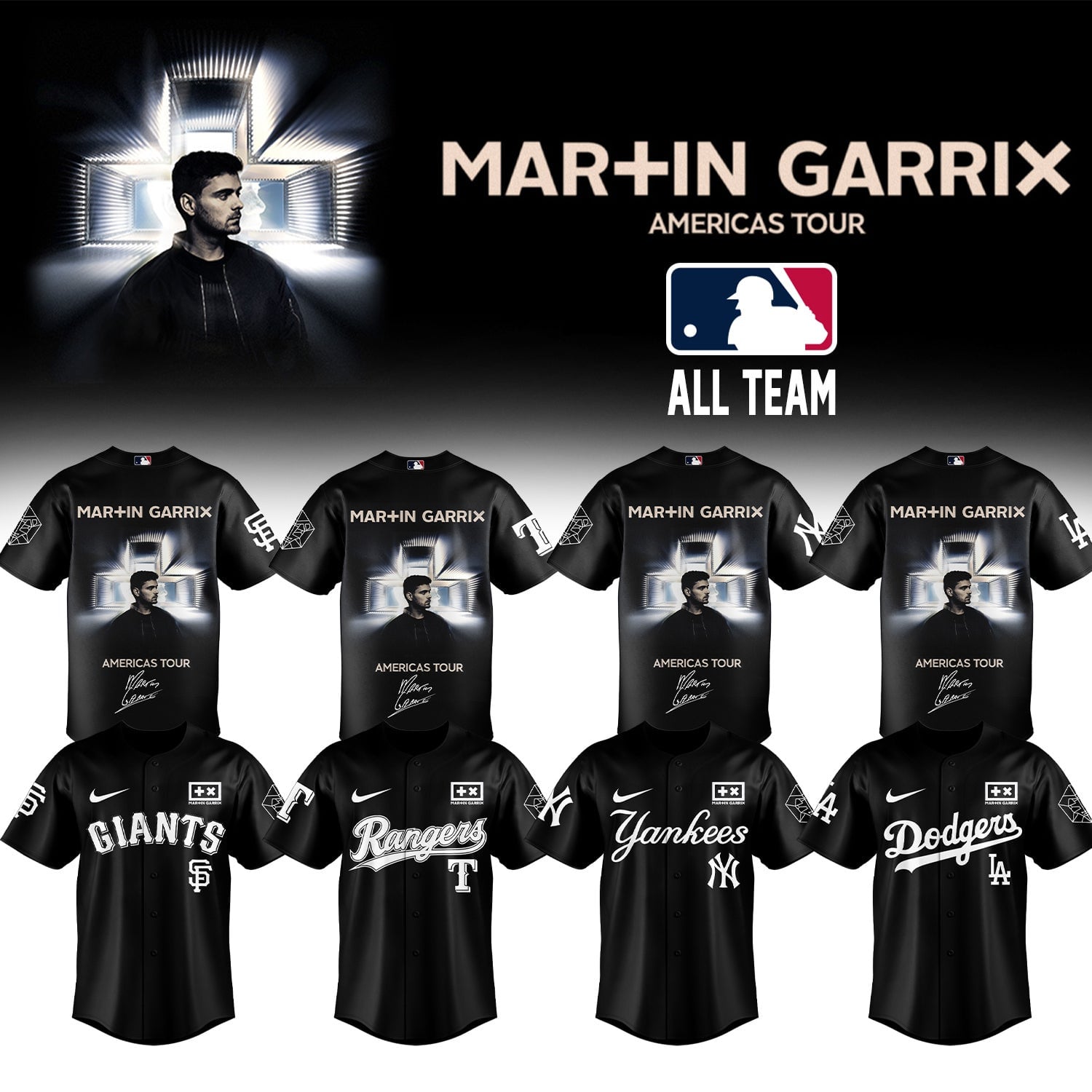 MLB Team x Martin Garrix Americas Tour All Teams Jersey Garrix Merch Gift For Boyfriens