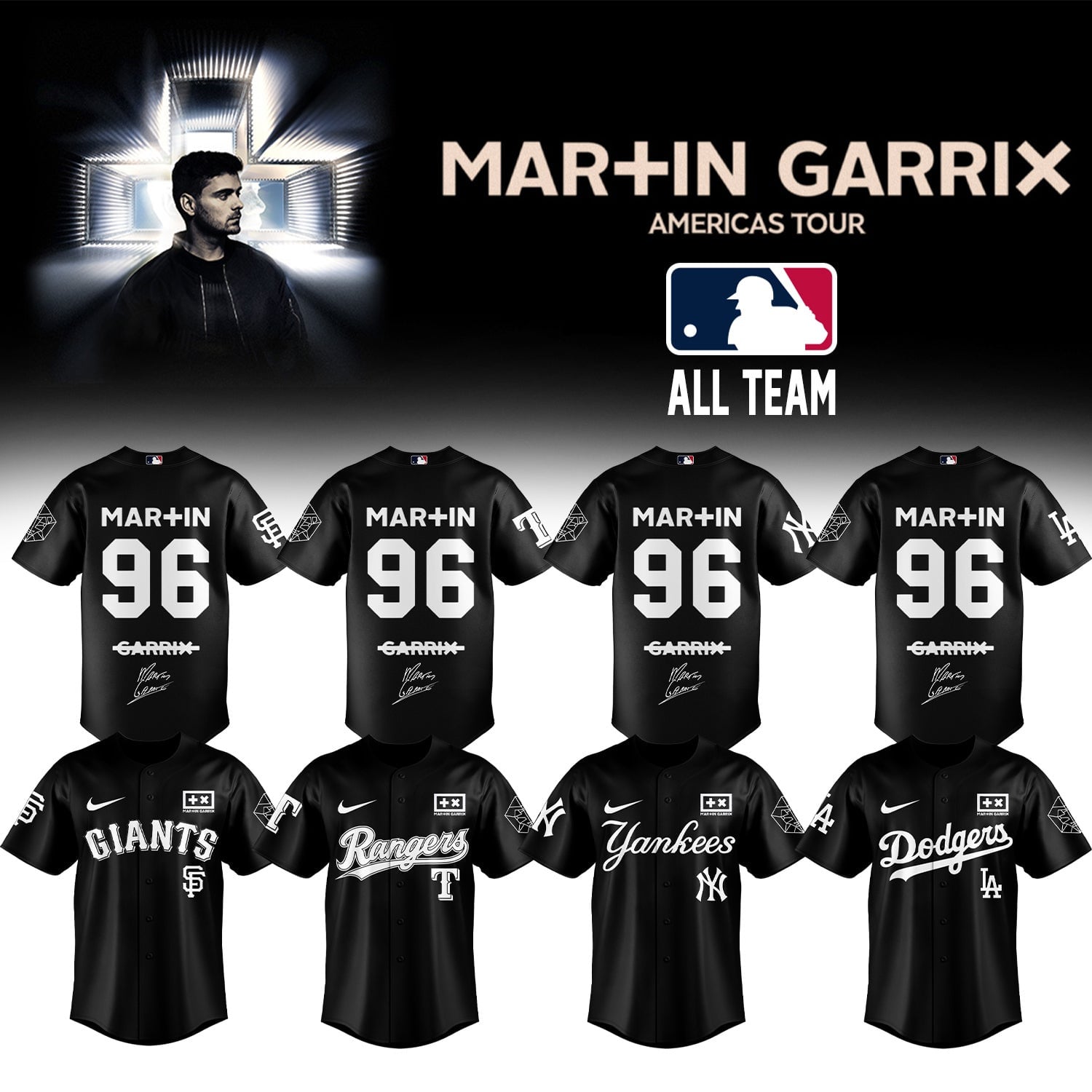 MLB Team x Martin Garrix Number 96 Baseball Jersey Martin Garrix Merch Gift For Fans