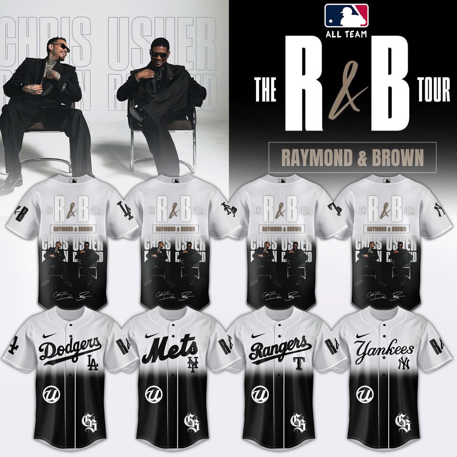MLB Team x Raymond And Brown The R&B Tour Baseball Jersey Best Gifts For Baseball Fans