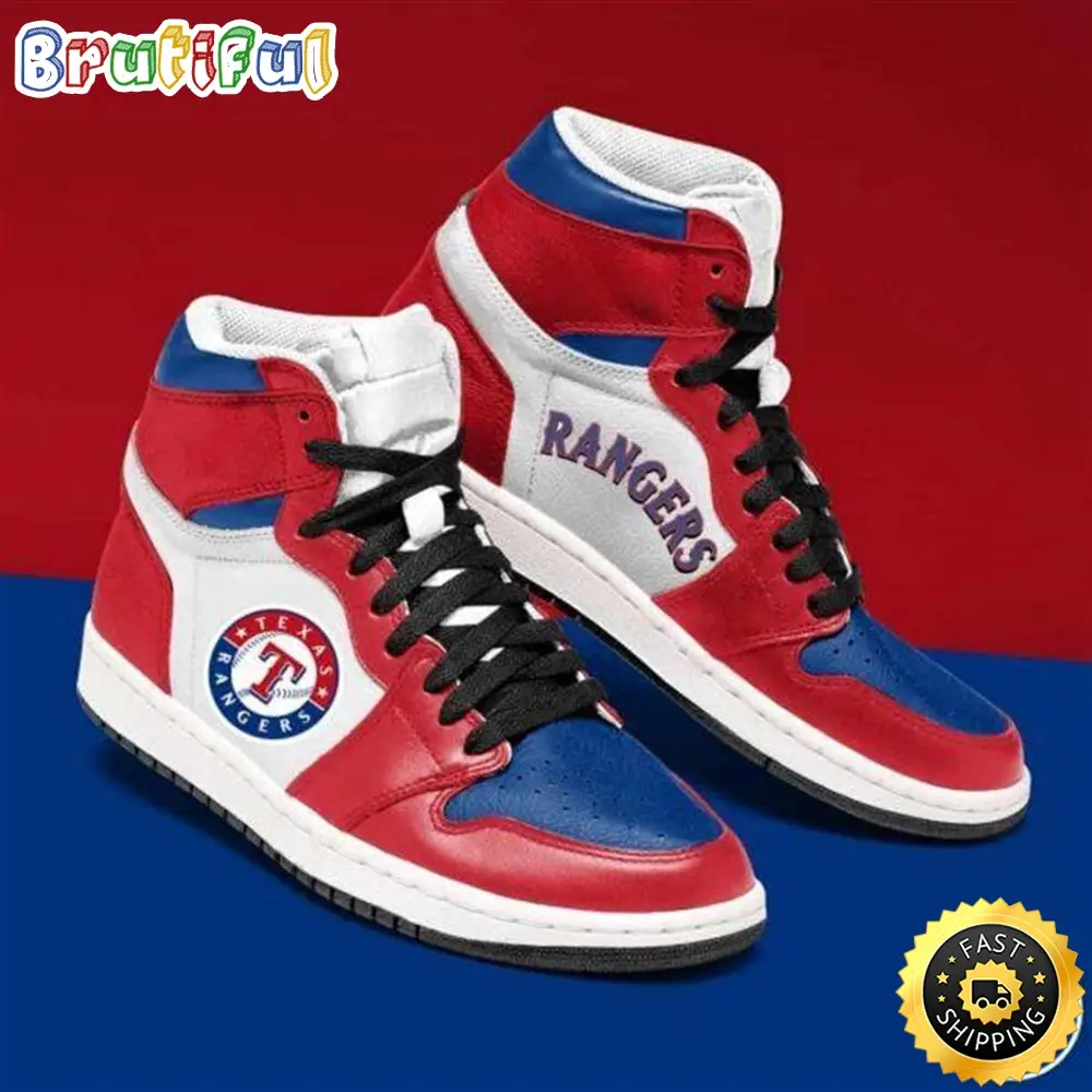 MLB Texas Rangers Air Jordan 1 High Sneakers Legendary Air Jordan Footwear MLB Texas Rangers Air Jordan 1 High Sneakers Legendary Air Jordan Footwear - Image 1