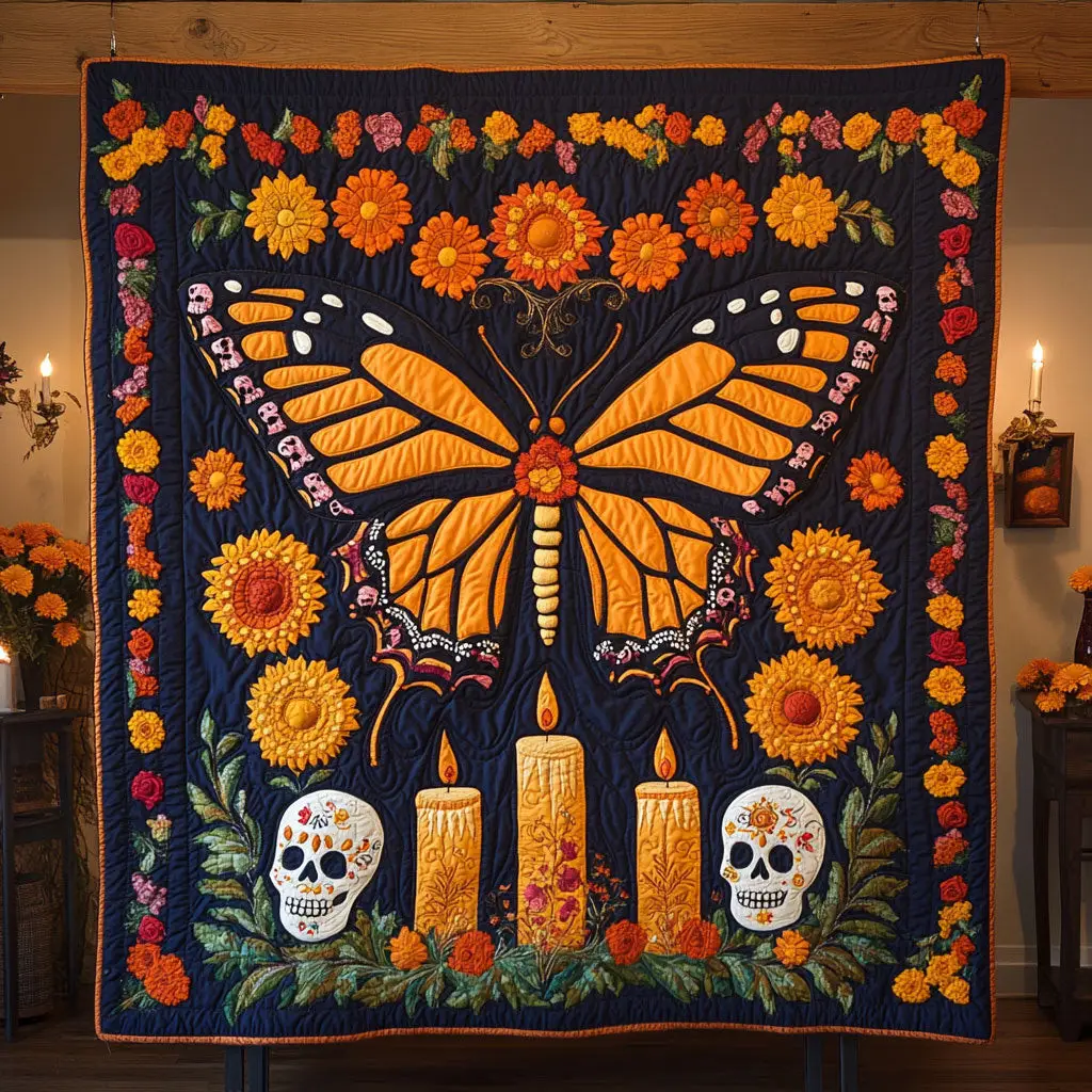 Monarch Spirit Glow Quilt Beautiful Printed Quilt Blanket for Home Aesthetics