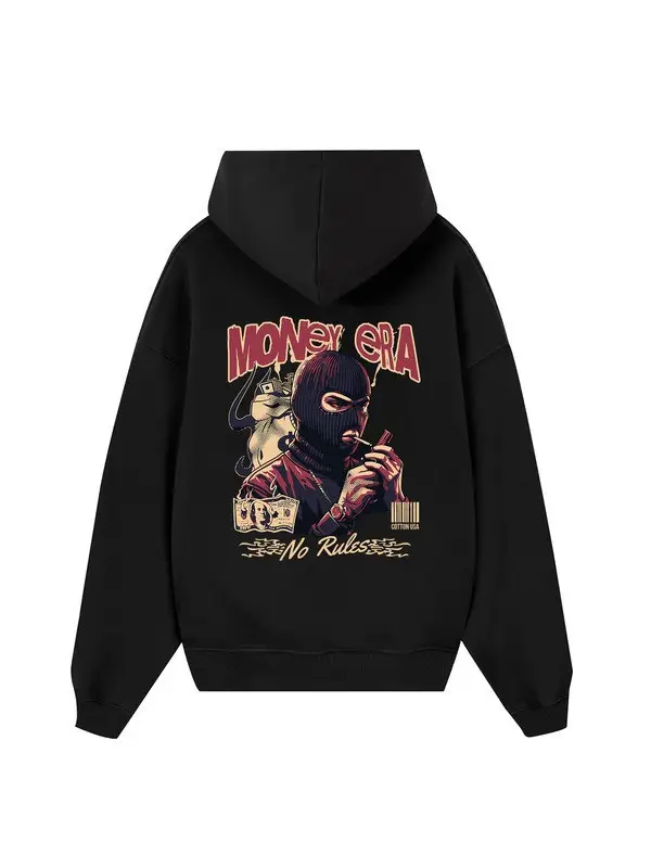 Money Era Hoodie No Rules Rebel Mask Bold Gangster Clothing Presents For Him