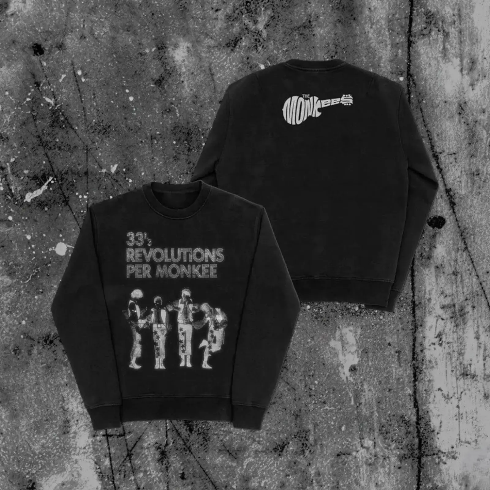 Monkees Merch 33 Revolutions Per Monkee Crewneck Sweatshirt Gift For Classic Rock Fan