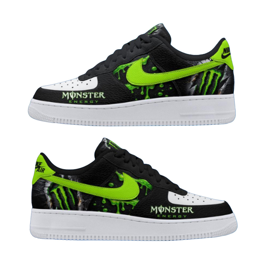 Monster Energy 2026 Air Force 1 Shoes Sneakers Monster Energy Merch Gifts For Brothers