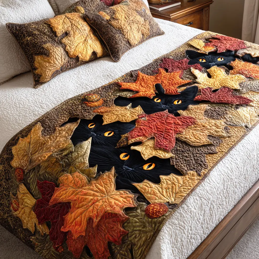 Moon Glow Night Quilted Bed Runner Moon Glow Night Calming Home Gift