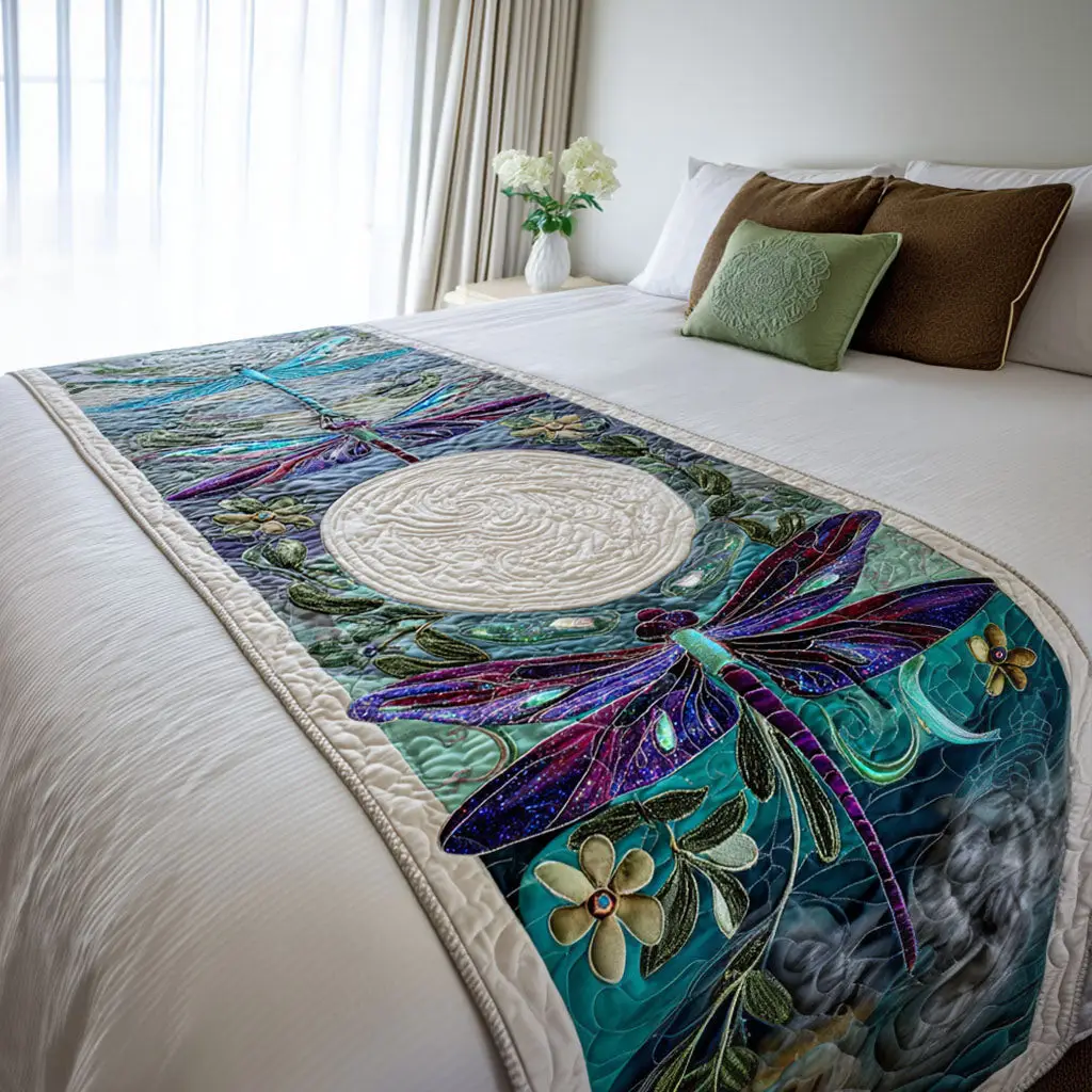 Moonbeam Meadow Quilted Bed Runner Moonbeam Meadow Peaceful Home Gift