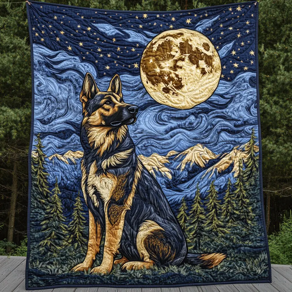 Moonlight German Shepherd Quilt Comfortable Quilt Blanket That Everyone Will Love Moonlight German Shepherd Quilt Comfortable Quilt Blanket That Everyone Will Love - Image 1