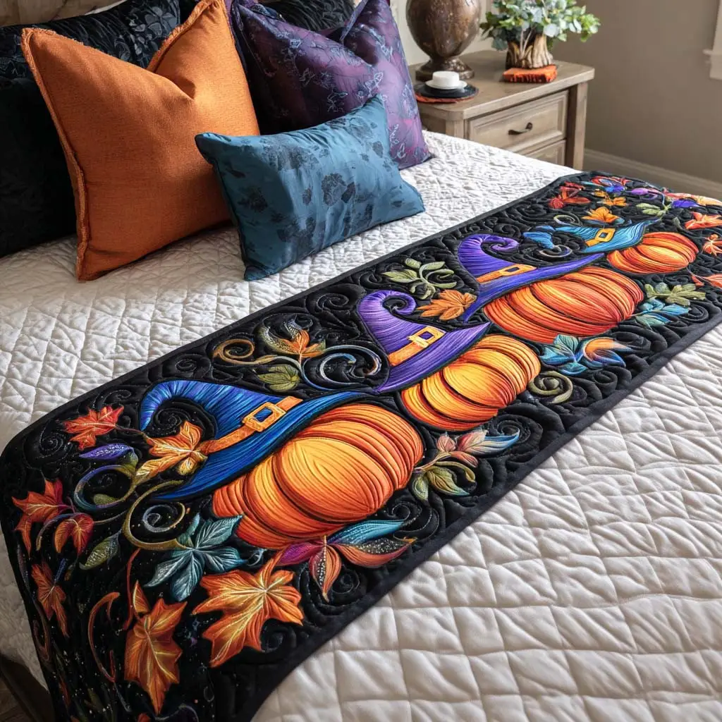 Moonlit Night Quilted Bed Runner Calming Night Mood Relaxing Gift for Sister