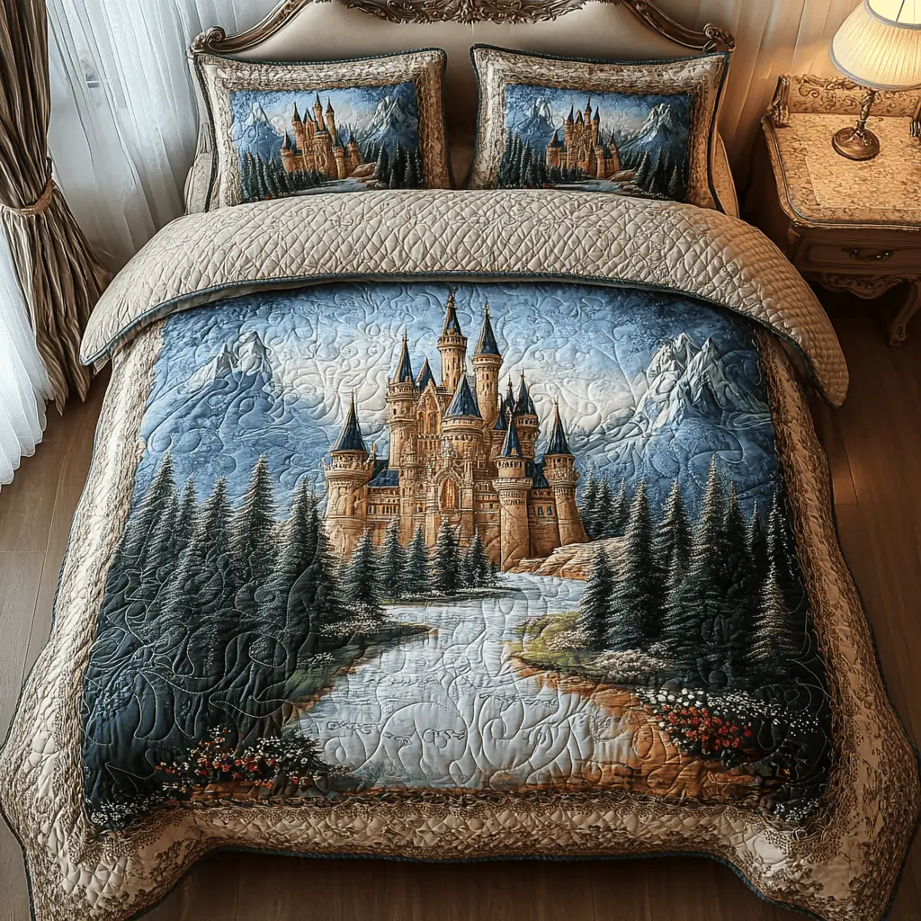 Moonlit Valley Quilted Bedding Set Personalized Bedding Set Gift for Couples