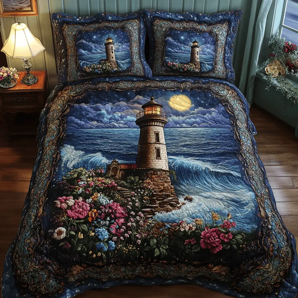 Moonlit Watch Quilted Bedding Set Warm and Elegant Bedding Gift Set for Every Home