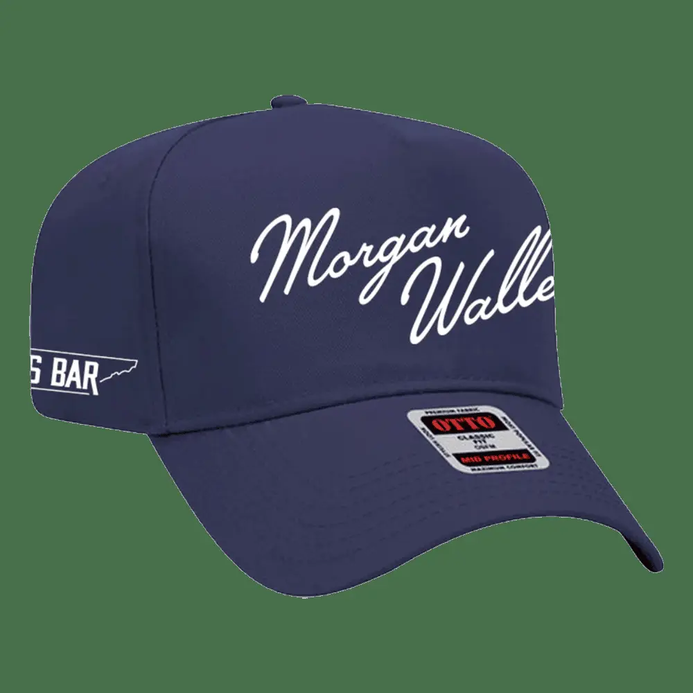 Morgan Wallen Hat Morgan Wallen Navy Cursive Hat Father's Day Gifts For Husband -WearandDecor