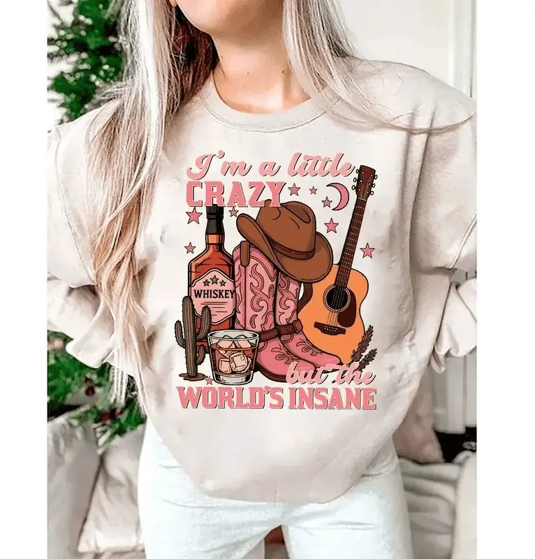 Morgan Wallen I'm A Little Crazy Sweatshirt Country Music Graphic Clothing Gifts For Fans Morgan Wallen I'm A Little Crazy Sweatshirt Country Music Graphic Clothing Gifts For Fans - Image 1