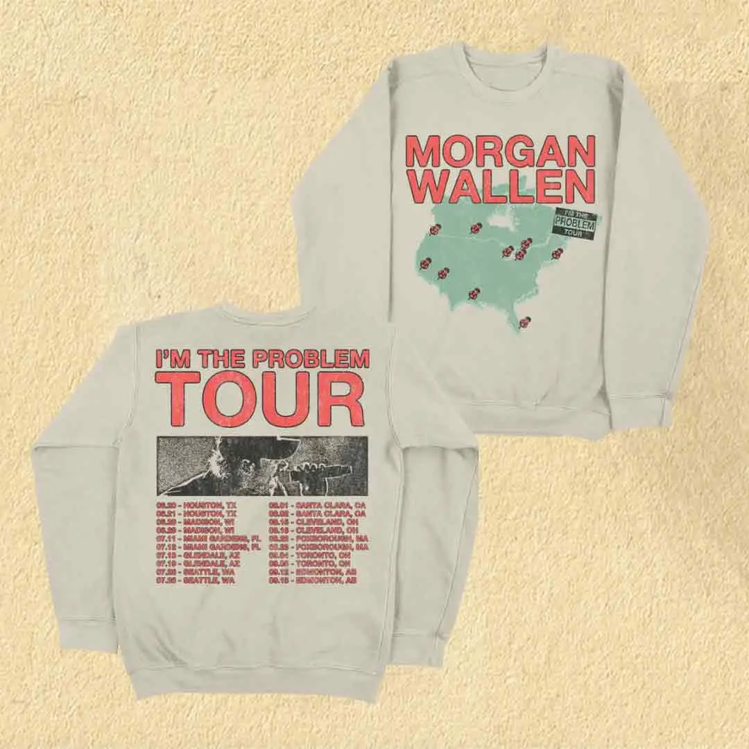 Morgan Wallen Merch I’m The Problem Tour Sweatshirt Country Music Lover Clothes Concert Gift Morgan Wallen Merch I’m The Problem Tour Sweatshirt Country Music Lover Clothes Concert Gift - Image 1