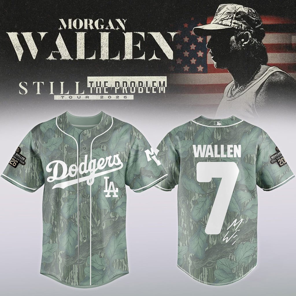 Morgan Wallen x Los Angeles Dodgers Still The Problem Tour 2026 Baseball Jersey Dodgers Merch
