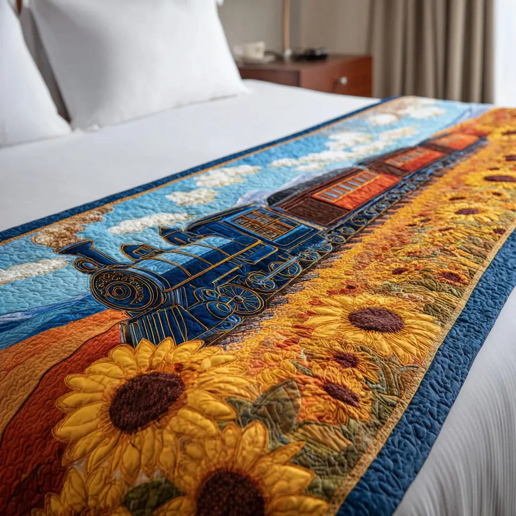 Morning Voyage Quilted Bed Runner Morning Voyage Scene Peaceful Home Gift