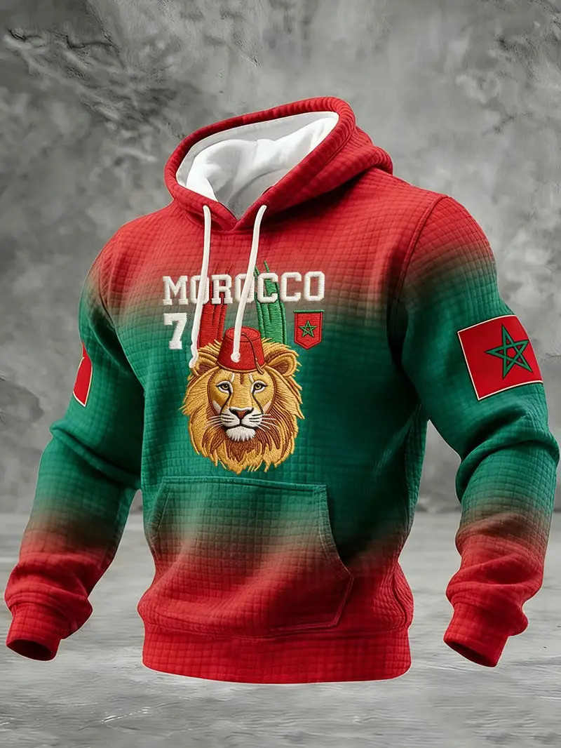 Morocco Atlas Lions Waffle Hoodie World Cup 2026 Soccer Fan Gear Football Gift For Morocco Fans Morocco Atlas Lions Waffle Hoodie World Cup 2026 Soccer Fan Gear Football Gift For Morocco Fans - Image 1