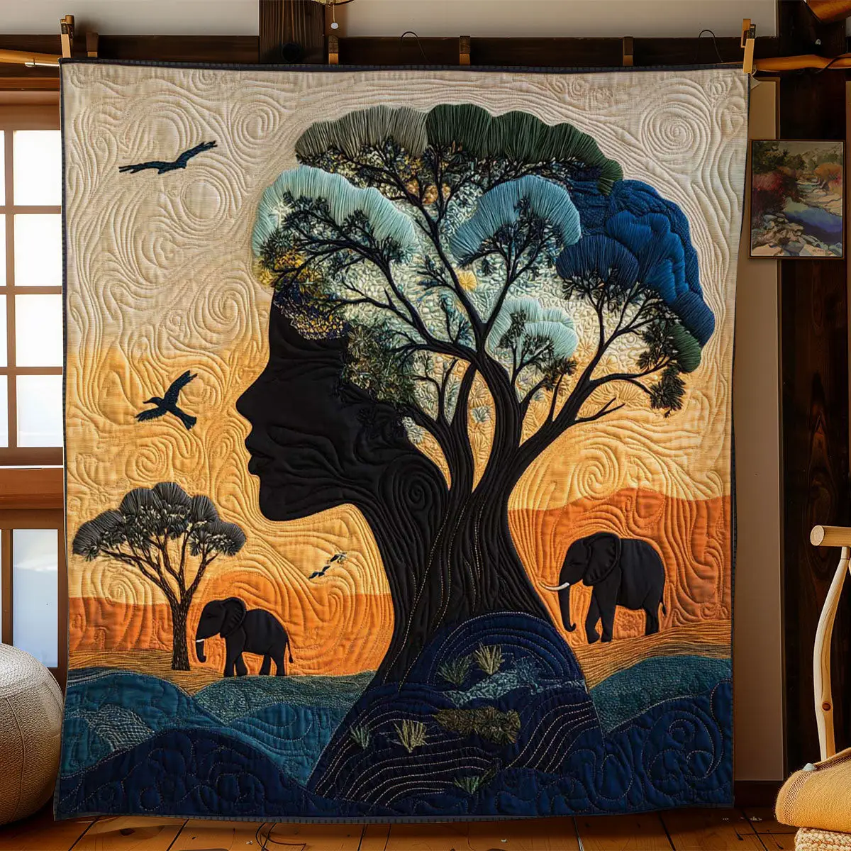 Mother Africa's Embrace Quilt Blanket Best African Art Throw Blanket Gifts For Native