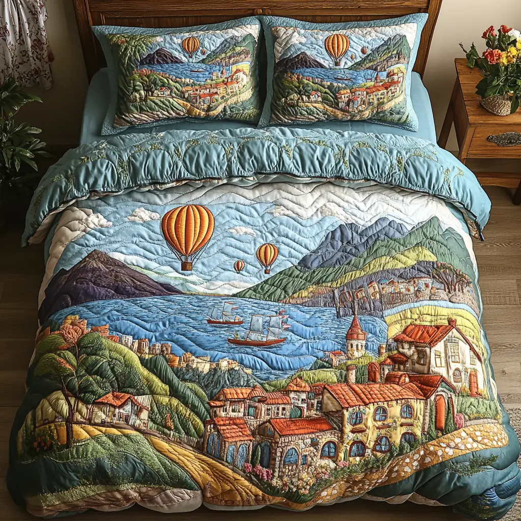 Mountain Breeze Quilted Bedding Set Trendy Bedding Merch for Modern Homes