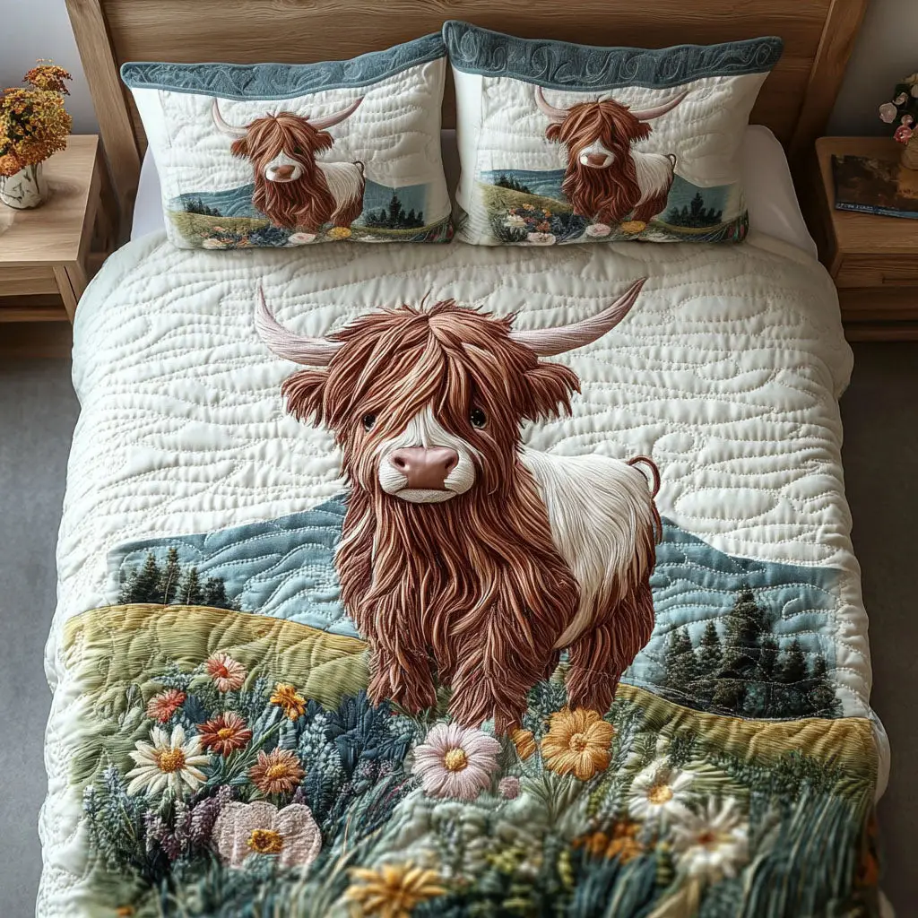 Mountain Grace Quilted Bedding Set Warm and Elegant Bedding Gift Set for Every Home