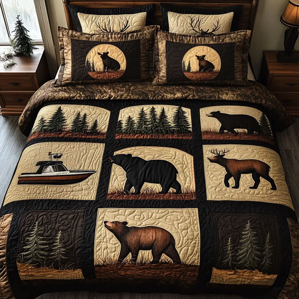 Mountain Serenity Quilted Bedding Set Cute Bedroom Decor Gift Ideas For Hikers And Campers Mountain Serenity Quilted Bedding Set Cute Bedroom Decor Gift Ideas For Hikers And Campers - Image 1
