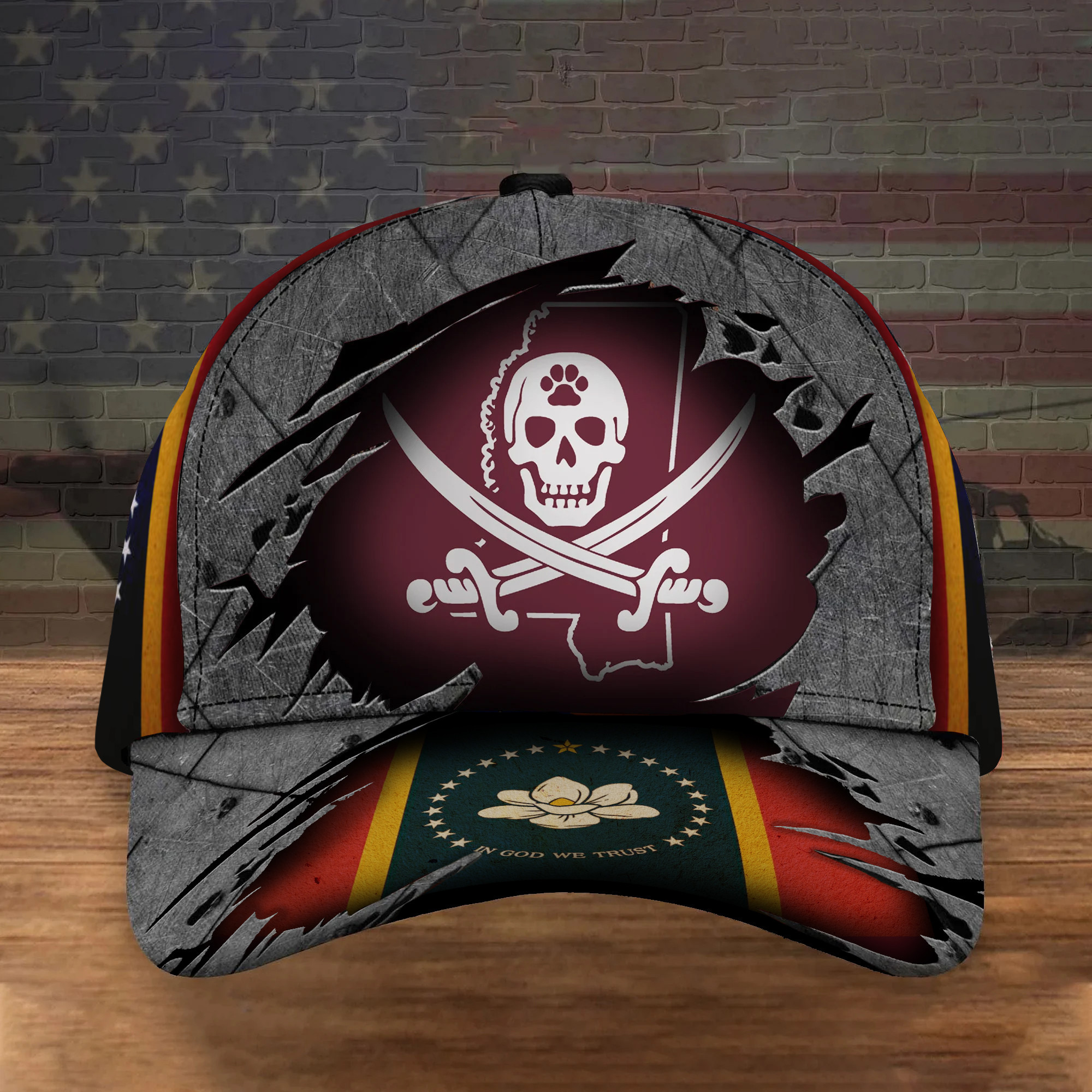 Ms State Pirate New Mississippi Flag Hat Skull And Crossbones Flag Merch Ms State Pirate New Mississippi Flag Hat Skull And Crossbones Flag Merch - Image 1