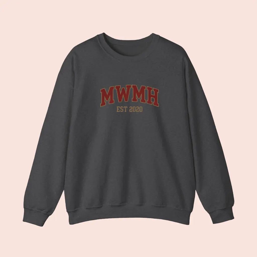 Murder With My Husband Merch MWMH EST 2020 Varsity Crewneck Unique Gifts For Friends