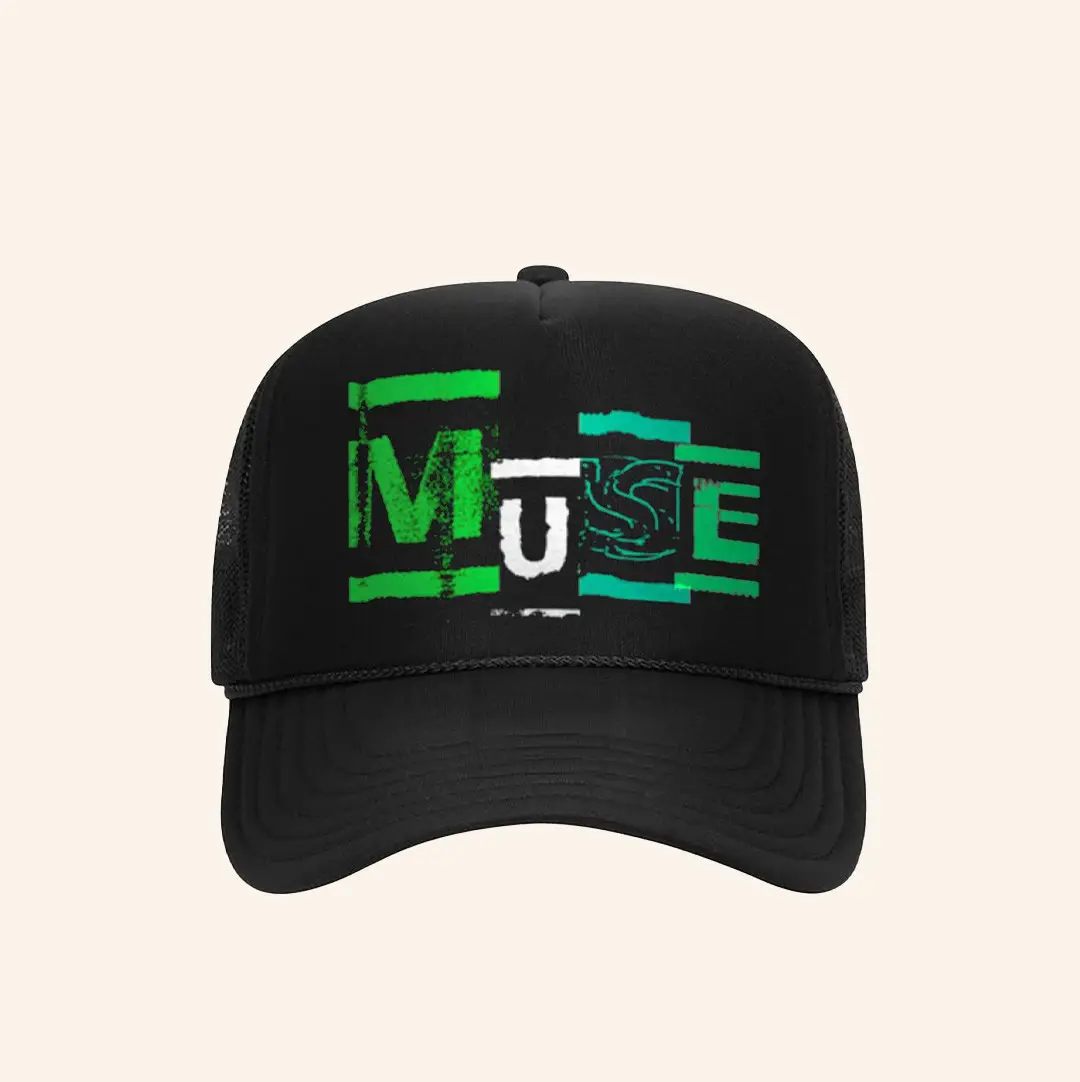 Muse Merch Collage Logo Trucker Hat Christmas Present Ideas For Dad -WearandDecor Muse Merch Collage Logo Trucker Hat Christmas Present Ideas For Dad -WearandDecor - Image 1