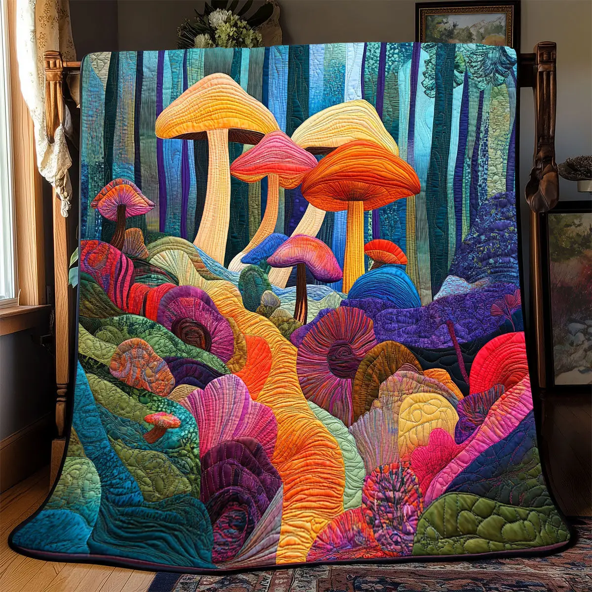 Mushroom Forest Quilt Luxury Throw Blankets Mother's Day Gifts For Daughter