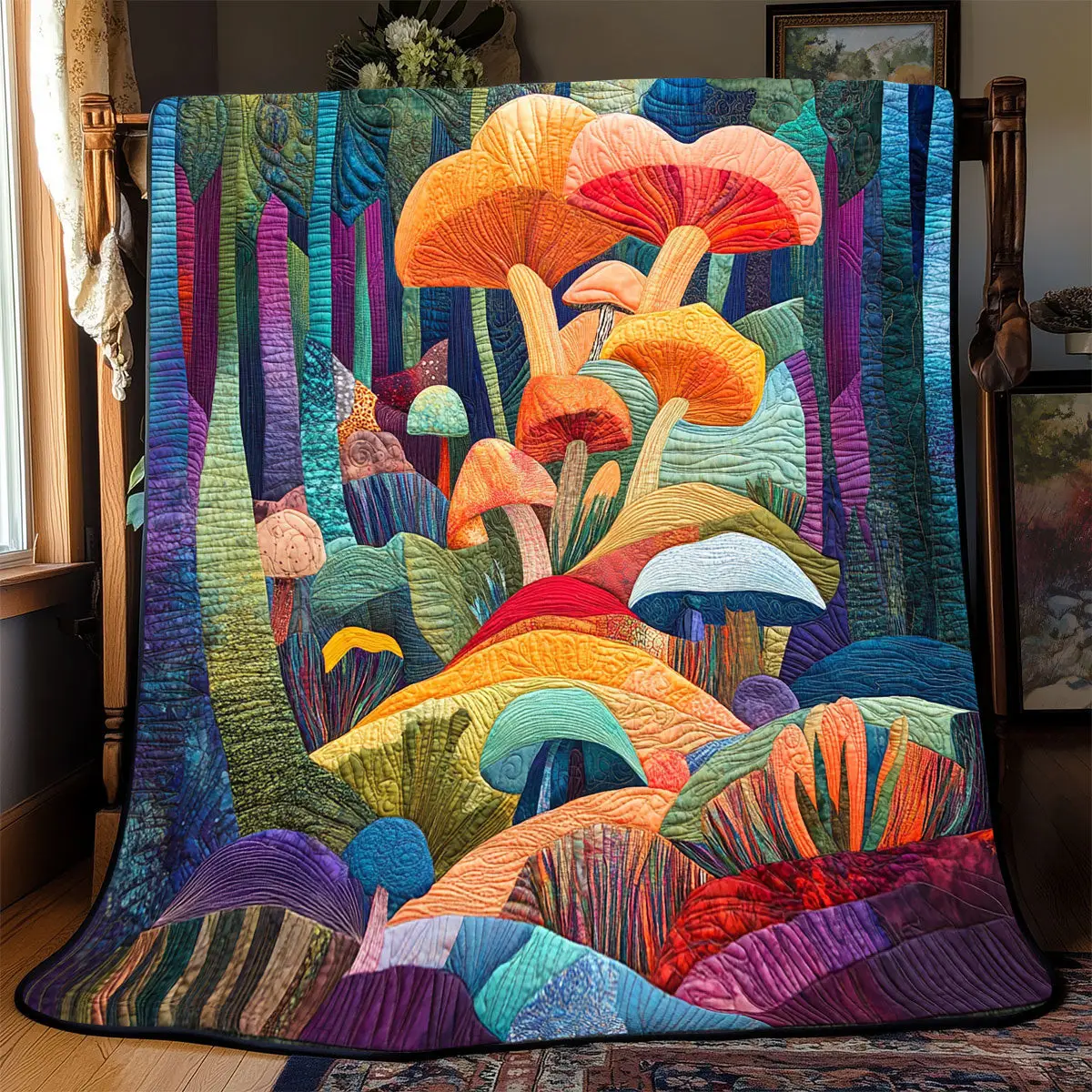 Mushroom Forest Quilt Luxury Throw Blankets Mother's Day Presents For Mom