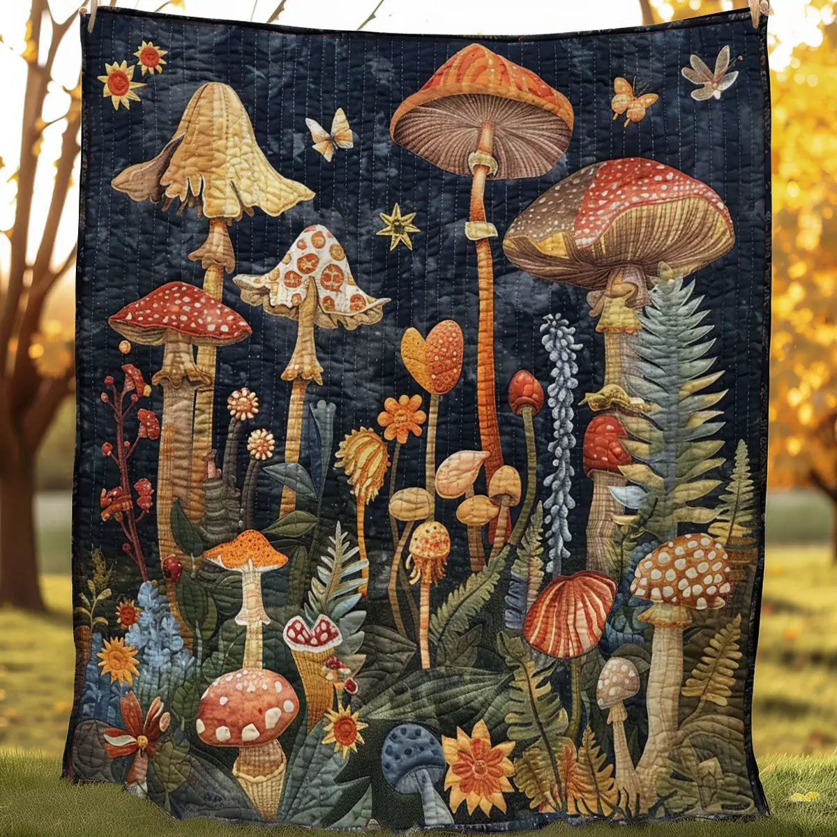 Mushroom Quilt Blanket Throws And Blankets Special Birthday Gifts For Dad