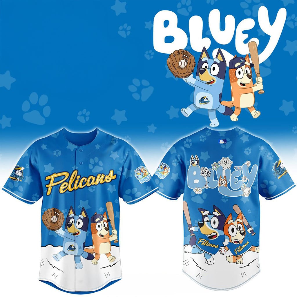 Myrtle Beach Pelicans Bluey Night X MiLB Game 2026 Baseball Jersey Pelicans Merch Fan Gifts