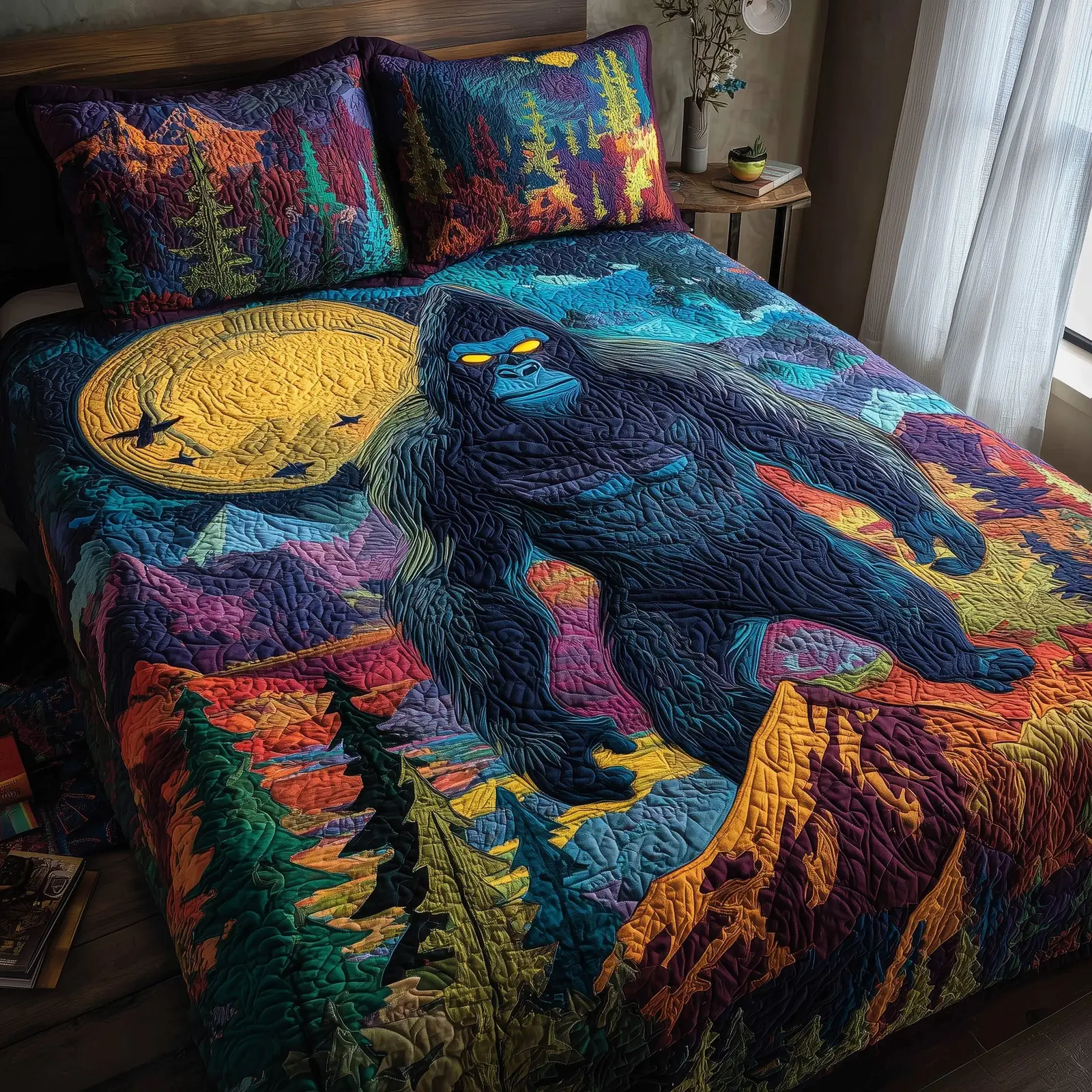 Mystic Bigfoot Quilted Bedding Set Farmhouse Style