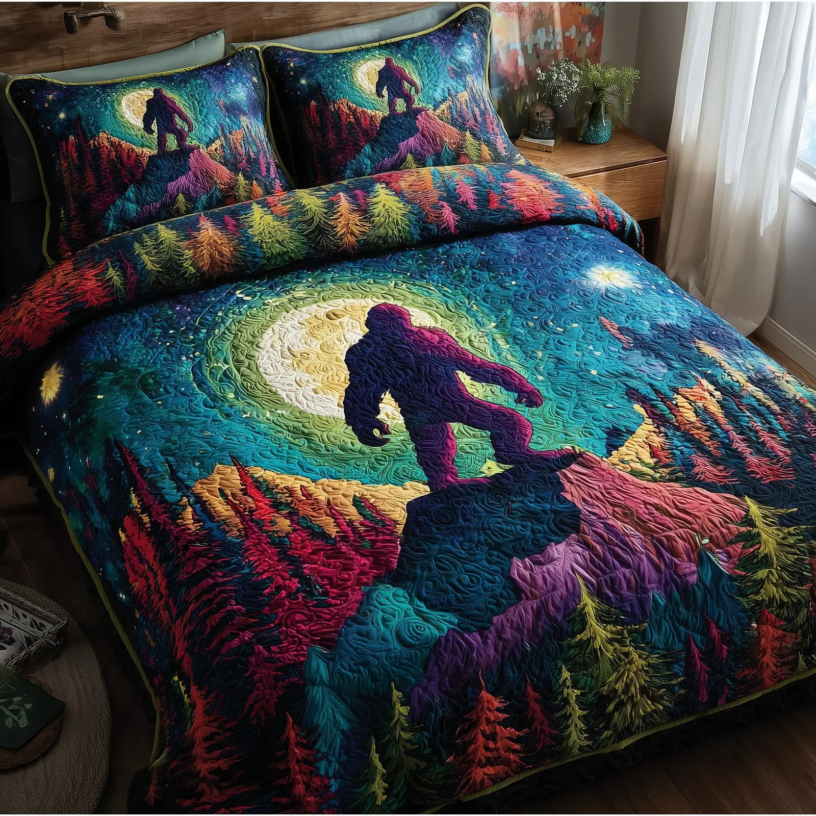 Mystic Bigfoot Quilted Bedding Set Soft & Smooth