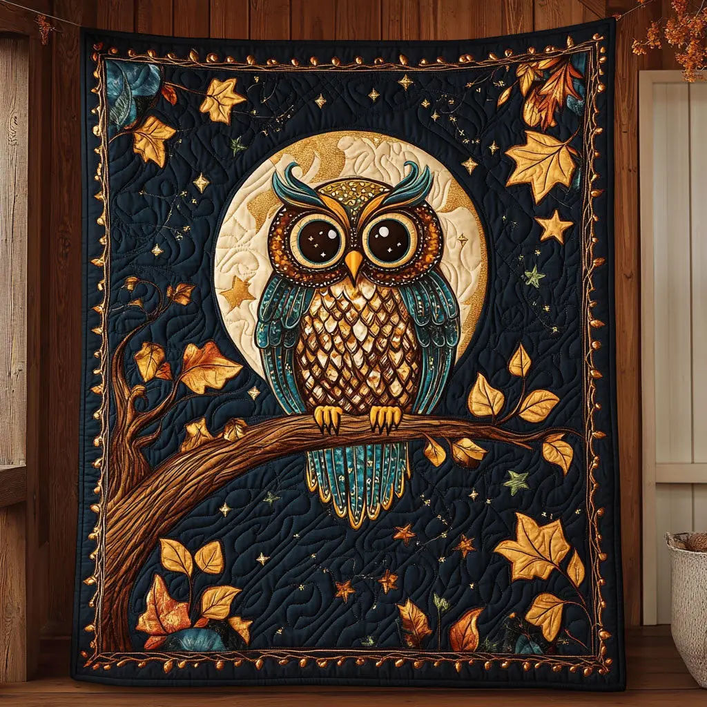 Mystic Owl Quilt Trendy Quilt Blanket for Modern Home Interiors