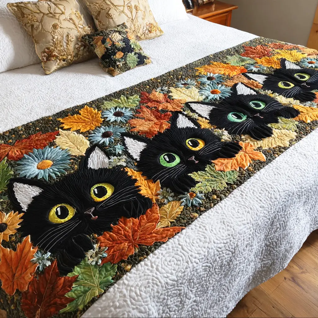 Mystic Path Quilted Bed Runner Mystic Path Journey Peaceful Home Gift