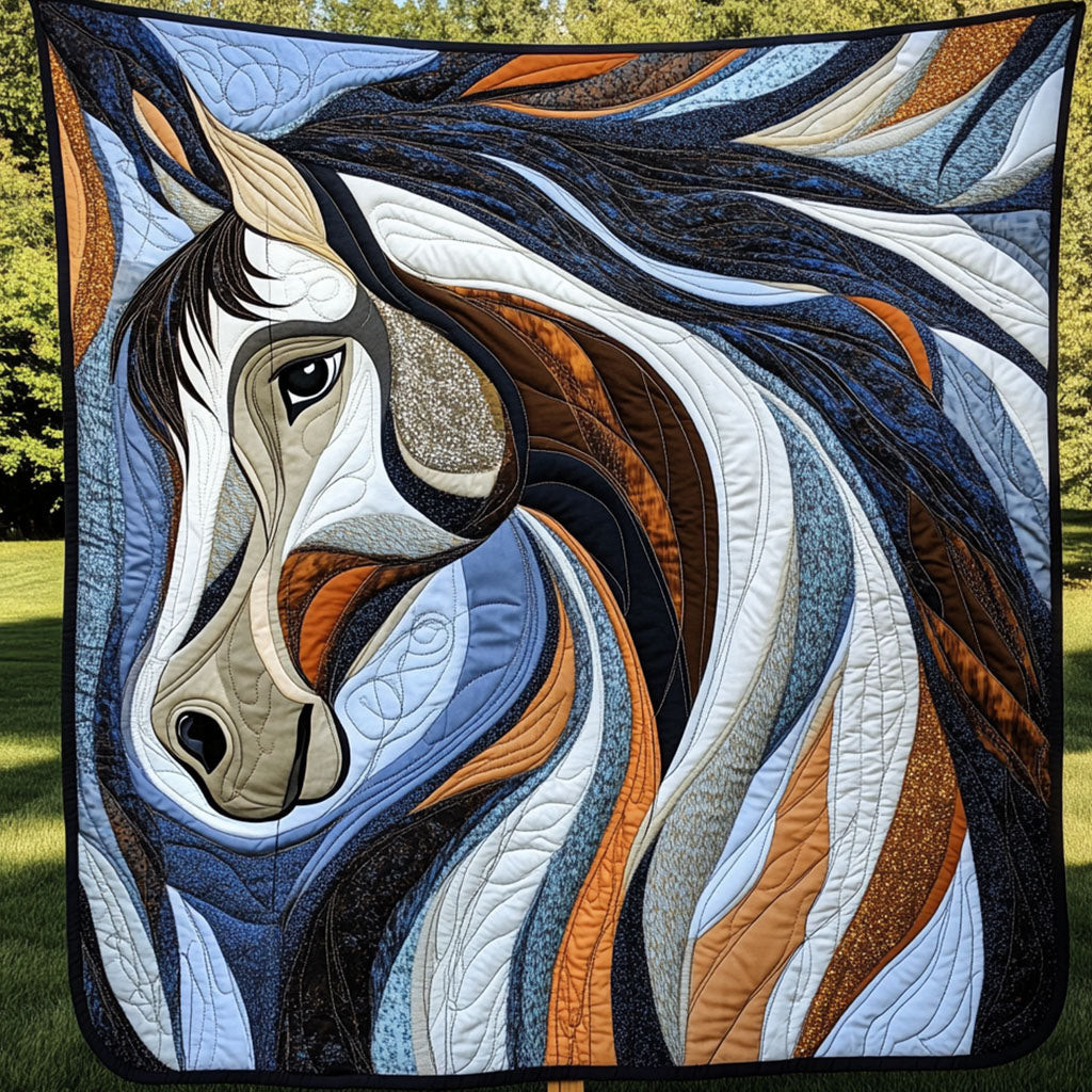 Mystic Ride Quilted Blanket Christmas Holiday Gifts For Horse Back Riders