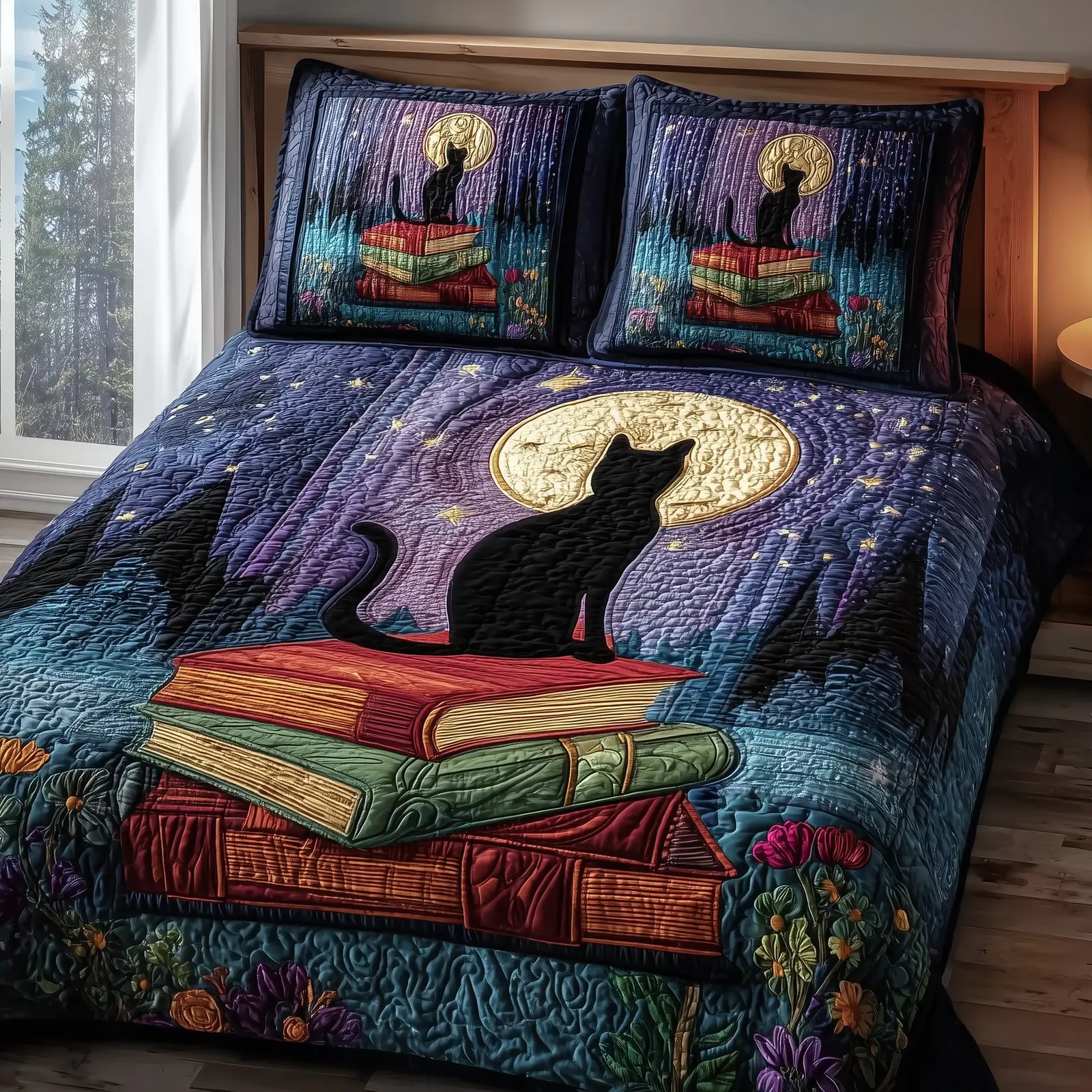 Mystic Whisker Quilted Bedding Set Breathable