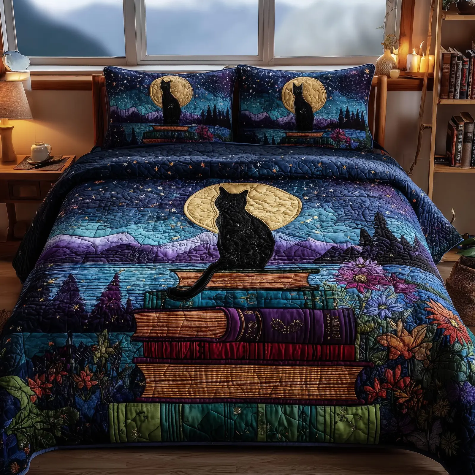 Mystic Whisker Quilted Bedding Set Lightweight