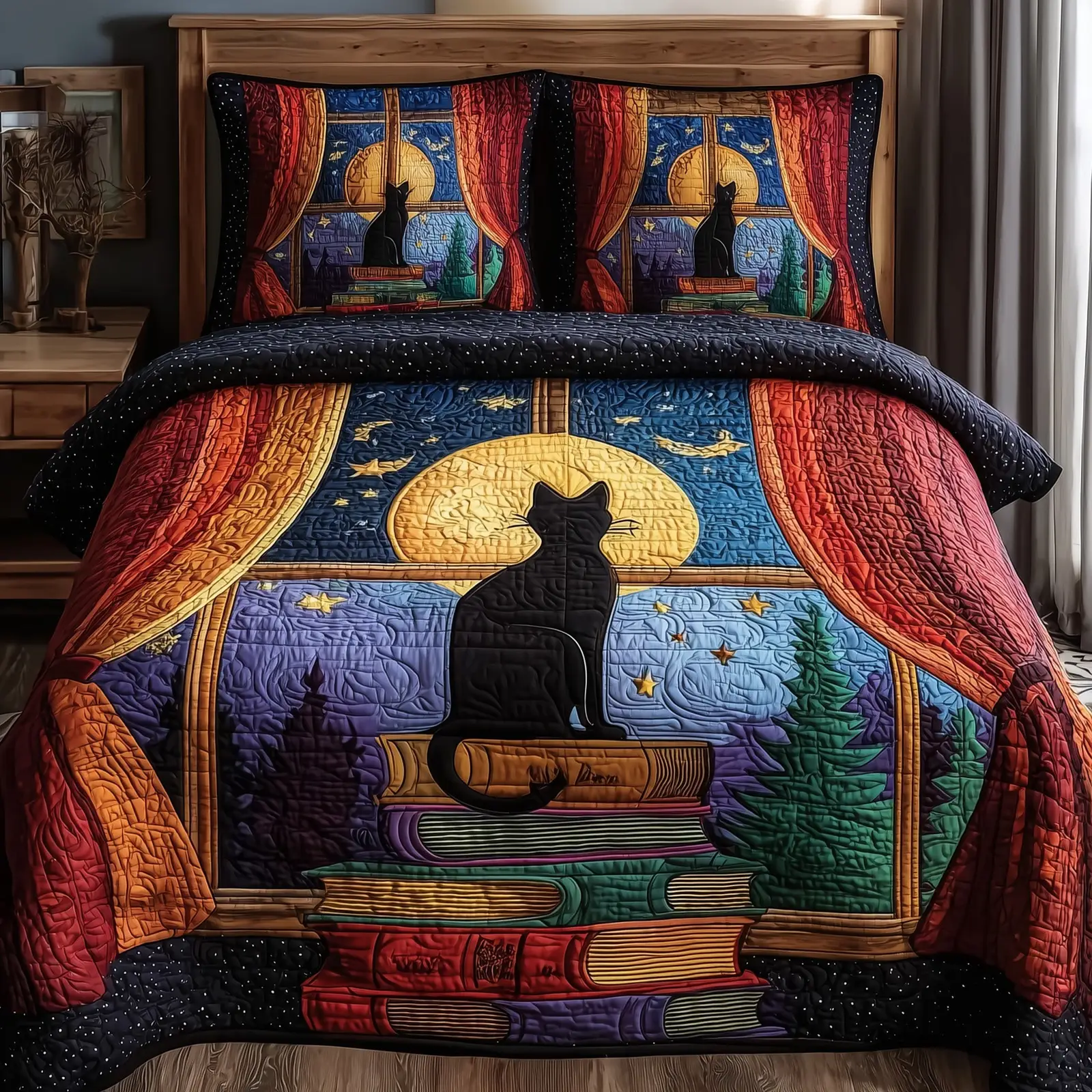 Mystic Whisker Quilted Bedding Set Soft & Smooth
