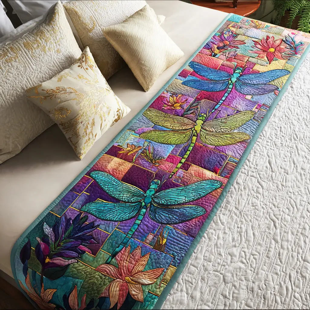 Mystic Wing Bloom Quilted Bed Runner Mystic Wing Bloom Artistic Home Gift Mystic Wing Bloom Quilted Bed Runner Mystic Wing Bloom Artistic Home Gift - Image 1