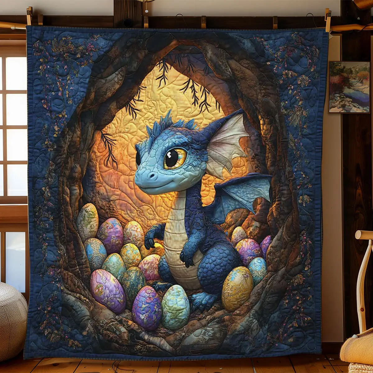 Mystical Dragon Eggs Quilted Blanket Autumn Inspired Bedroom Best Dragonfly Gifts For Her