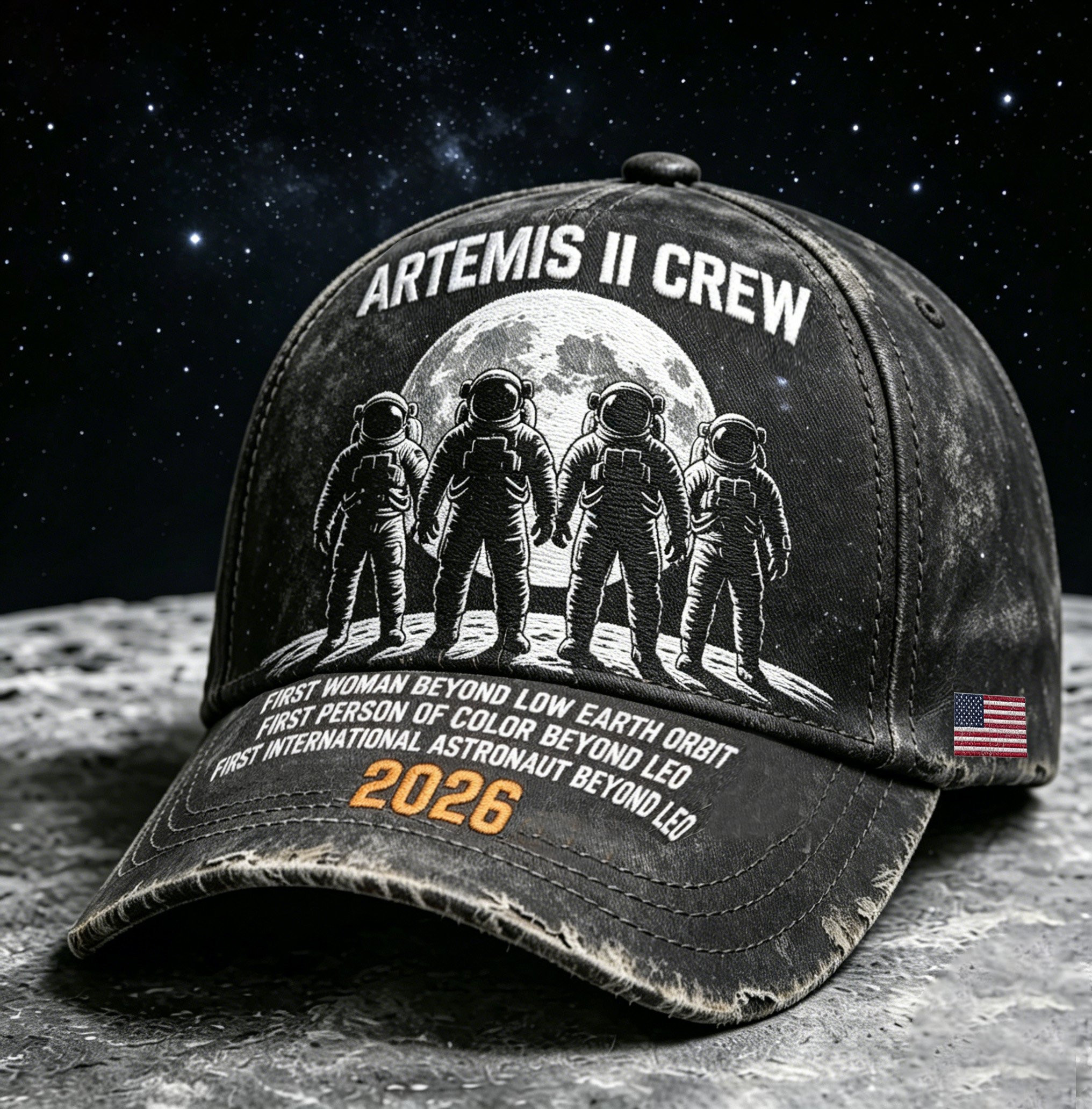 NASA Artemis II Crew 2026 Baseball Cap First Person Off Color Beyond Leo Hat Gift For Fan