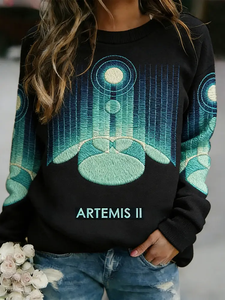 NASA Artemis II Sweatshirt Astronaut Moon Landing Space Apparel NASA Fans Gear
