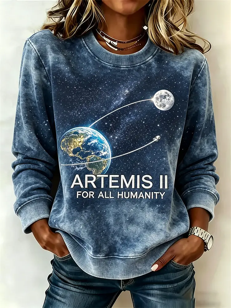 NASA Artemis II Sweatshirt Moon Mission Crewneck Space Exploration Fans Gift Ideas