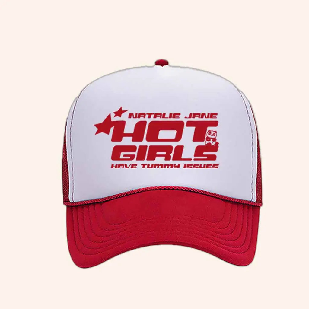 Natalie Jane Merch Hot Girls Have Tummy Issues Trucker Hat Gifts For Music Fans -WearandDecor